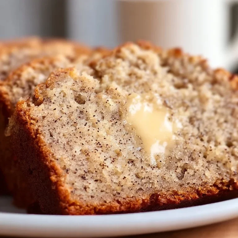 Delicious keto banana bread loaf sliced on a wooden cutting board