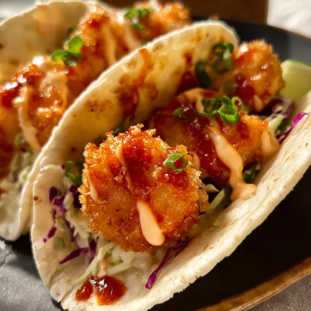 Air Fryer Bang Bang Shrimp Tacos