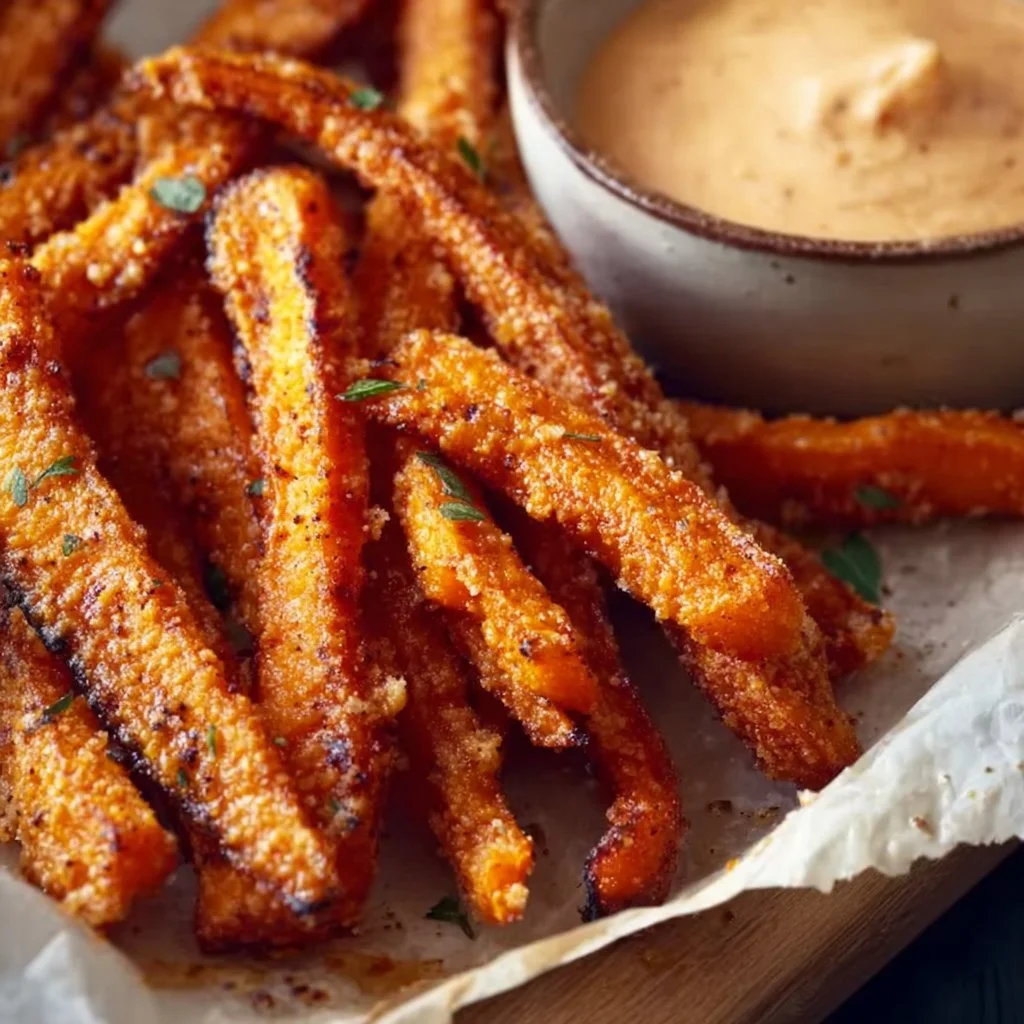 Baked Carrot Fries with Paprika Garlic Aioli