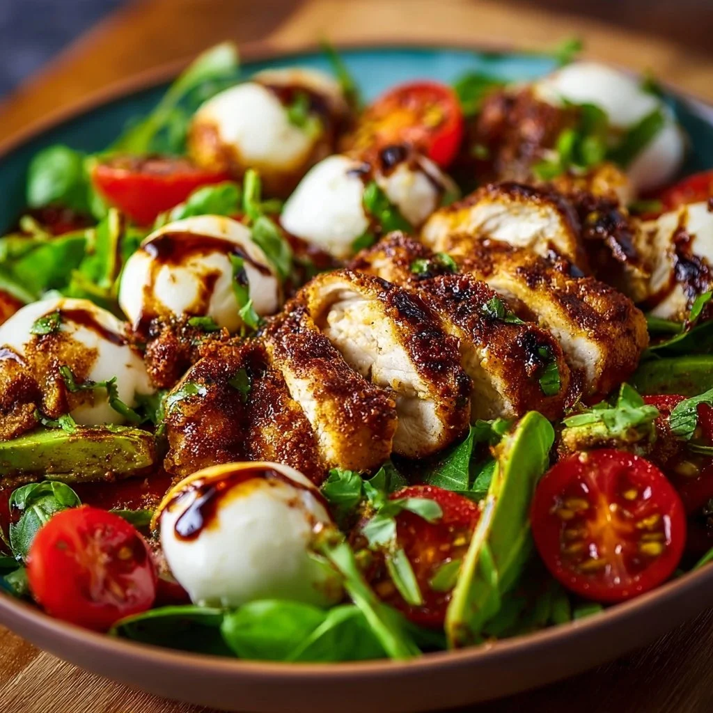 Baked Marinated Chicken Salad with Mozzarella and Balsamic Vinaigrette
