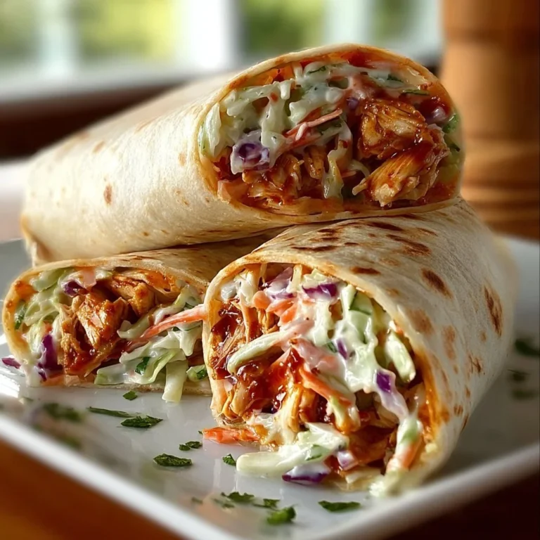 BBQ Chicken Coleslaw Wraps with fresh ingredients on a rustic wooden table