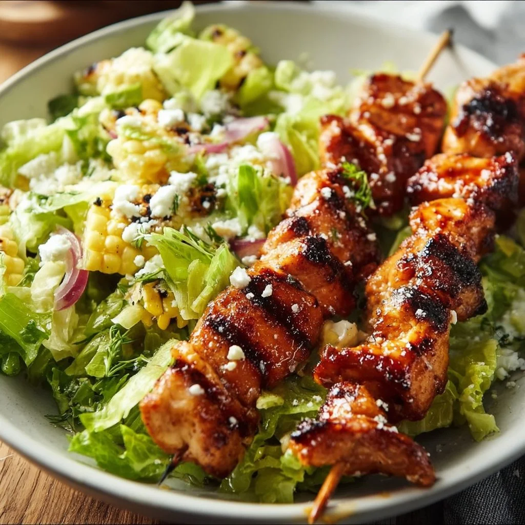 BBQ Chicken Skewer Salad