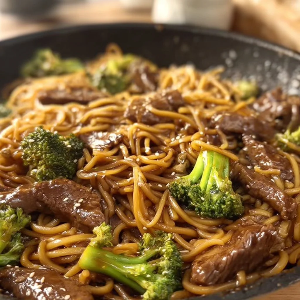 Beef and Broccoli Lo Mein Noodles