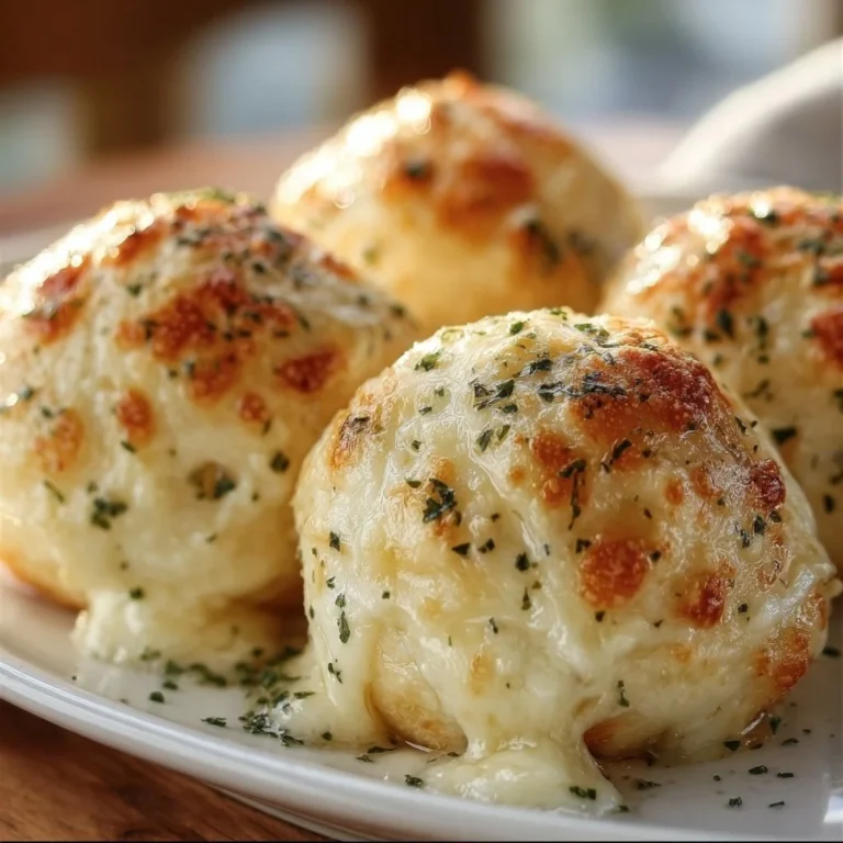 Buttery garlic cheese bombs fresh out of the oven, oozing with cheese.