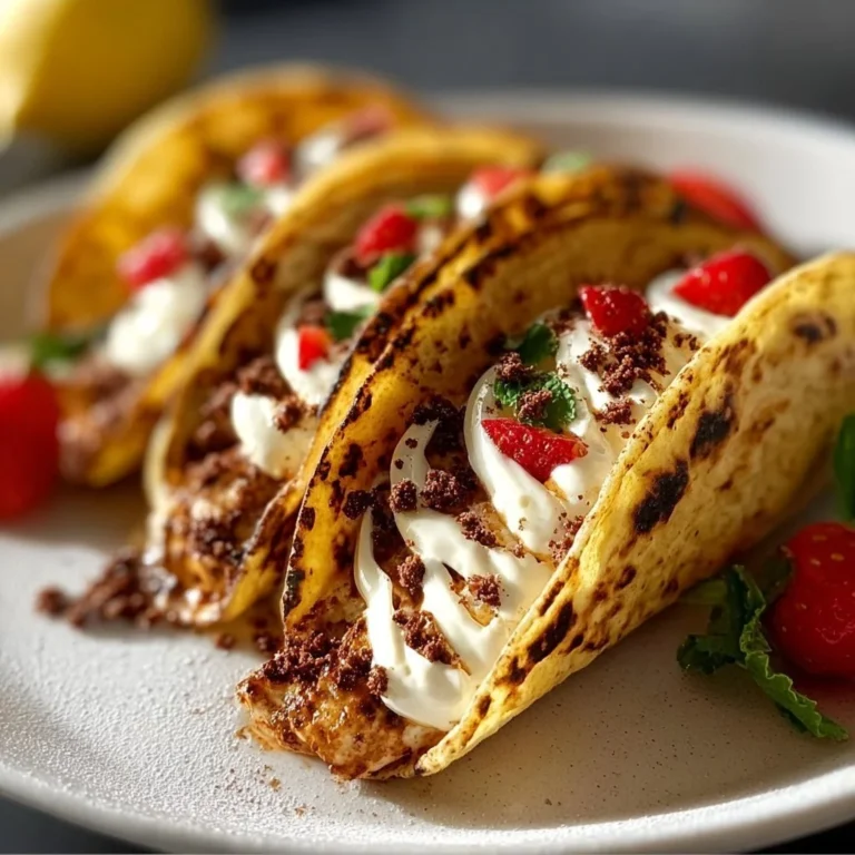 Delicious cheesecake tacos featuring creamy filling and a crunchy shell.