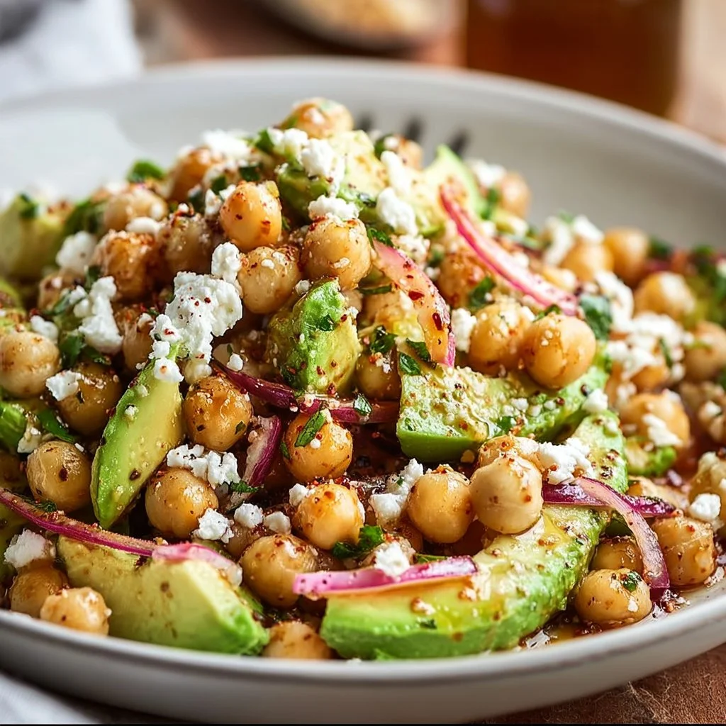 Chickpea Feta Avocado Salad
