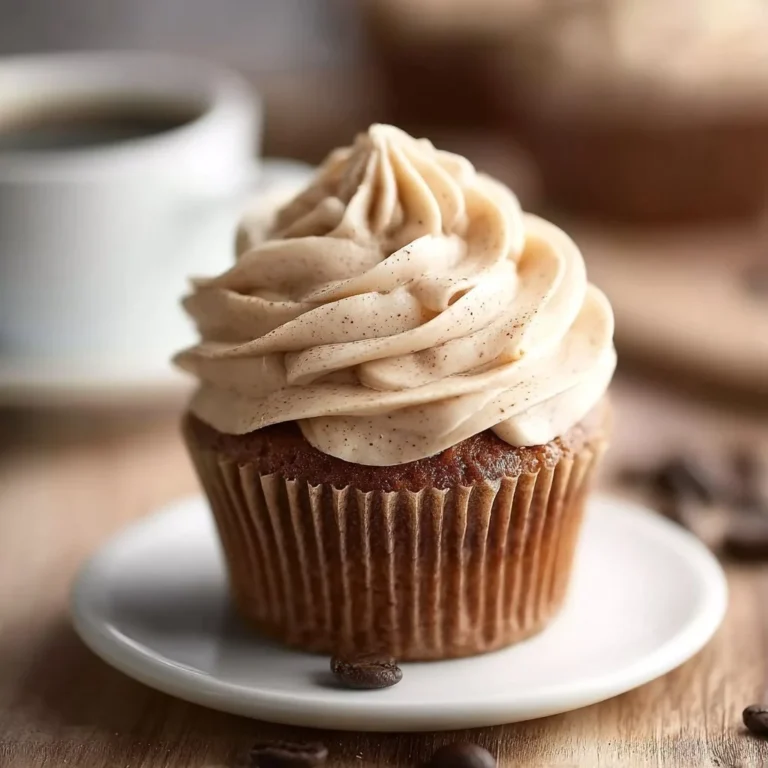 Delicious Coffee Buttercream Frosting on a chocolate cupcake