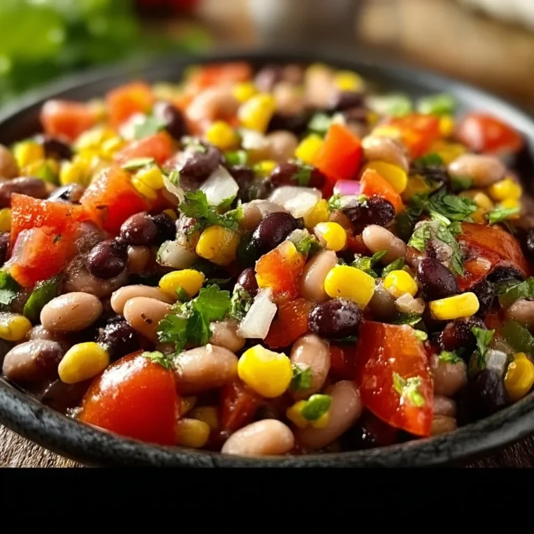 A vibrant bowl of Cowboy Caviar featuring fresh ingredients and colors.