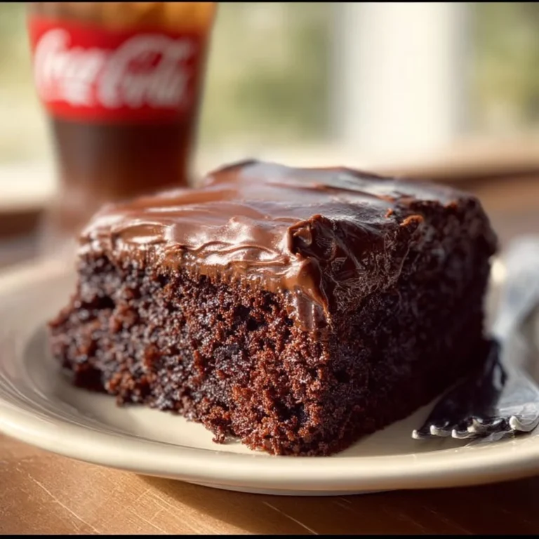 Delicious Cracker Barrel Coca-Cola Chocolate Cake with a rich chocolate frosting