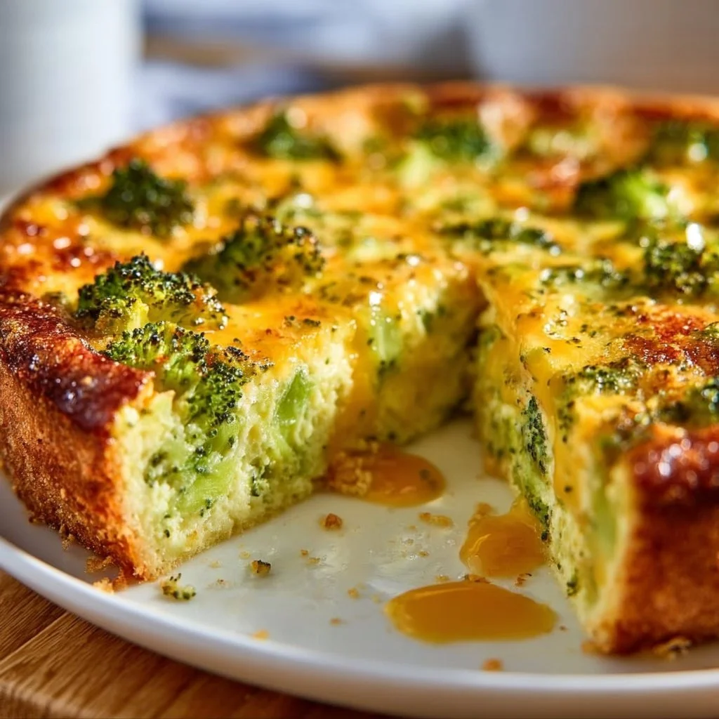 Creamy 5-Ingredient Broccoli and Cheddar Crustless Quiche That's Astonishingly Easy to Make