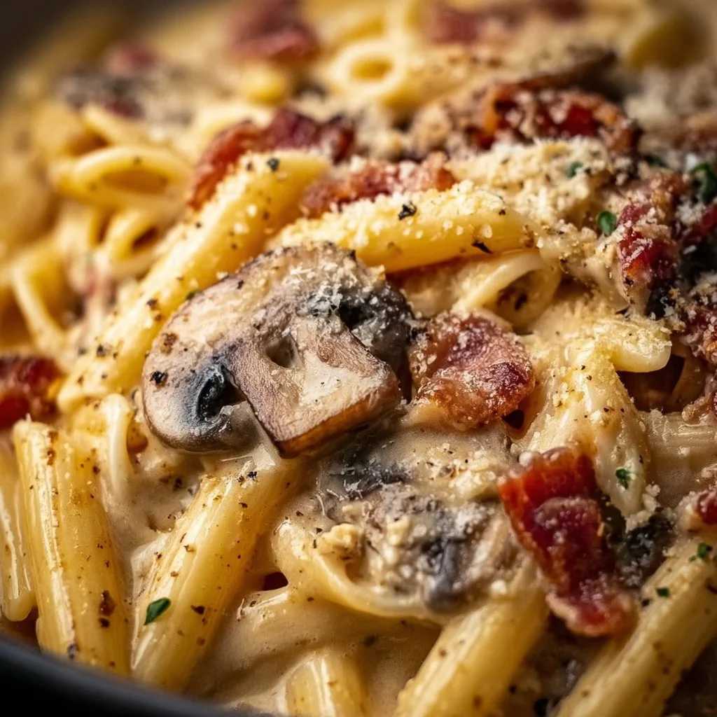 Creamy Bacon Mushroom Pasta