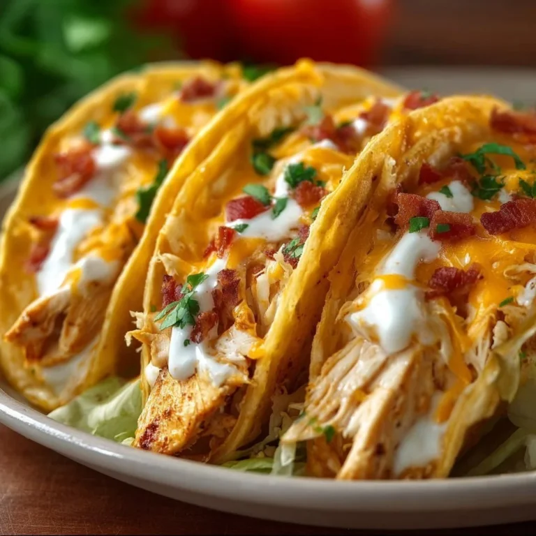 Delicious Creamy Cheddar Ranch Chicken Tacos with fresh ingredients