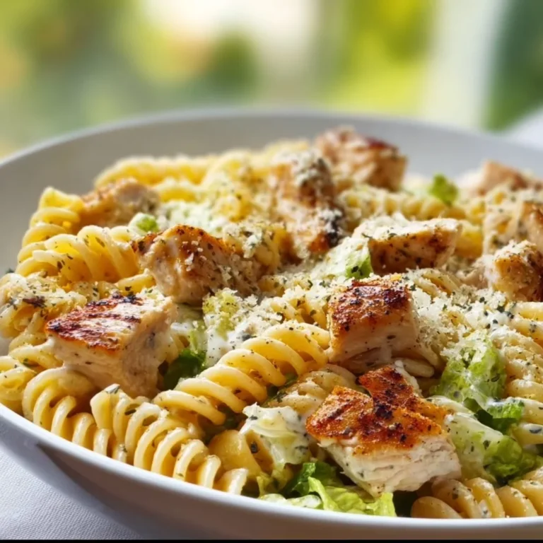 Creamy chicken pasta dish served in a bowl with herbs and parmesan cheese