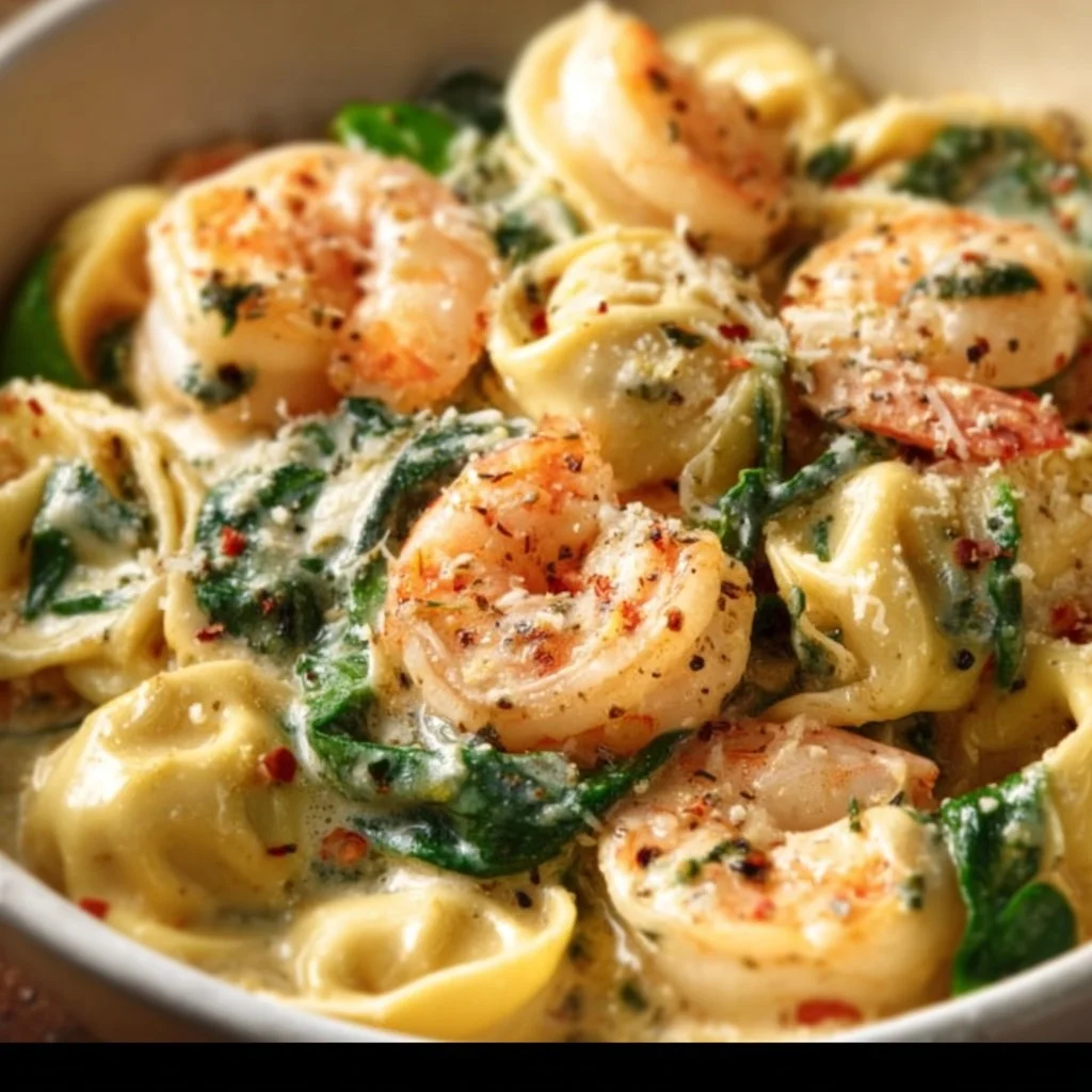 Creamy Shrimp and Spinach Tortellini