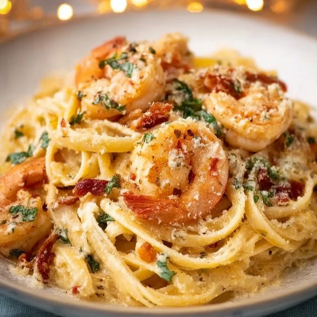 Creamy Tuscan Shrimp Linguine