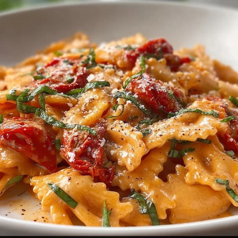 Creamy Tuscan pasta with slow roasted tomatoes for a flavorful dish.