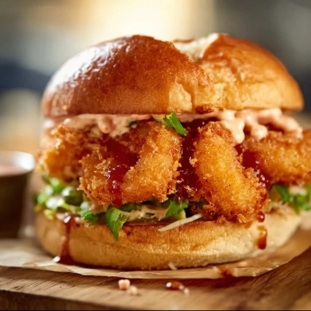 Crispy Fried Shrimp Burger