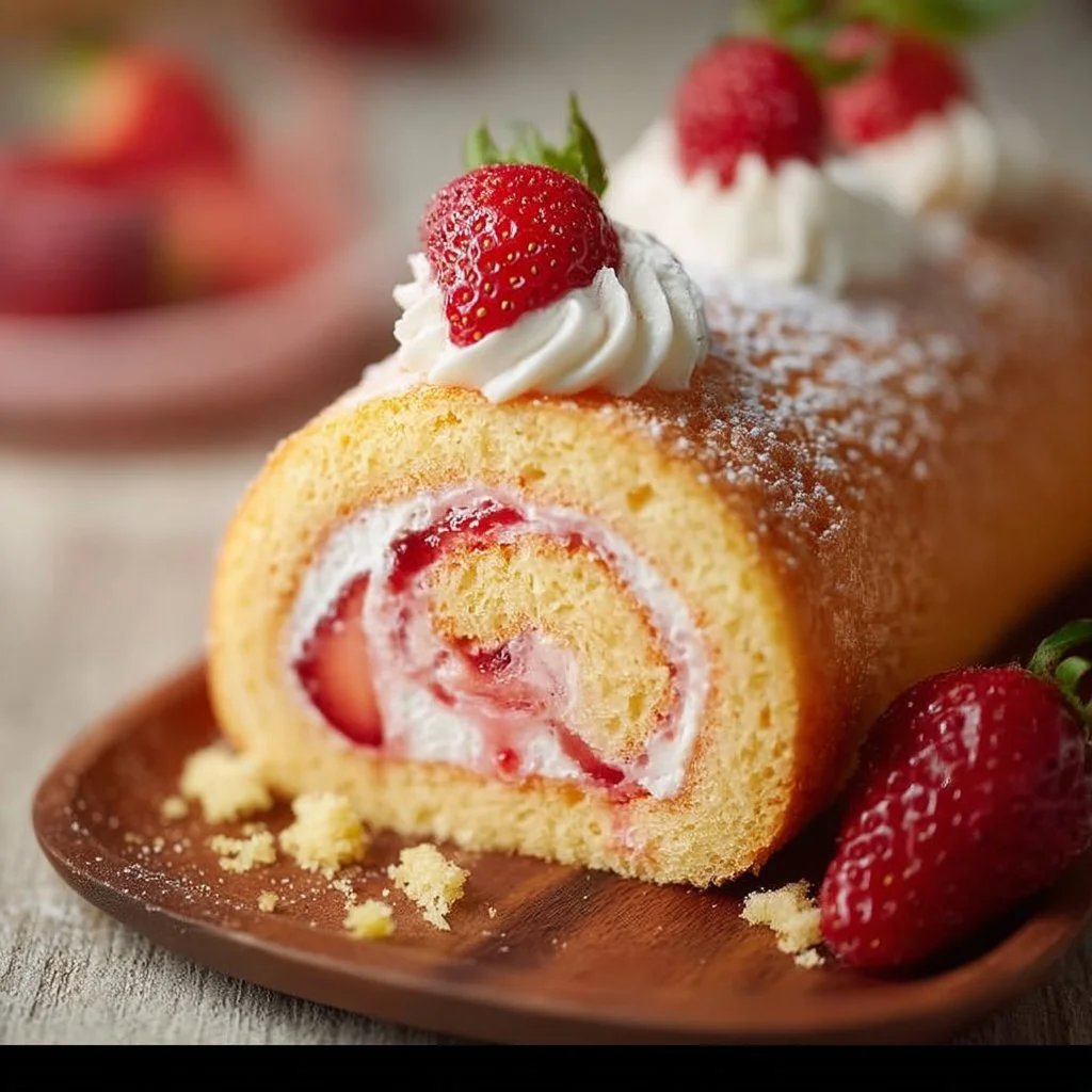 Divine Strawberry Japanese Cake Roll