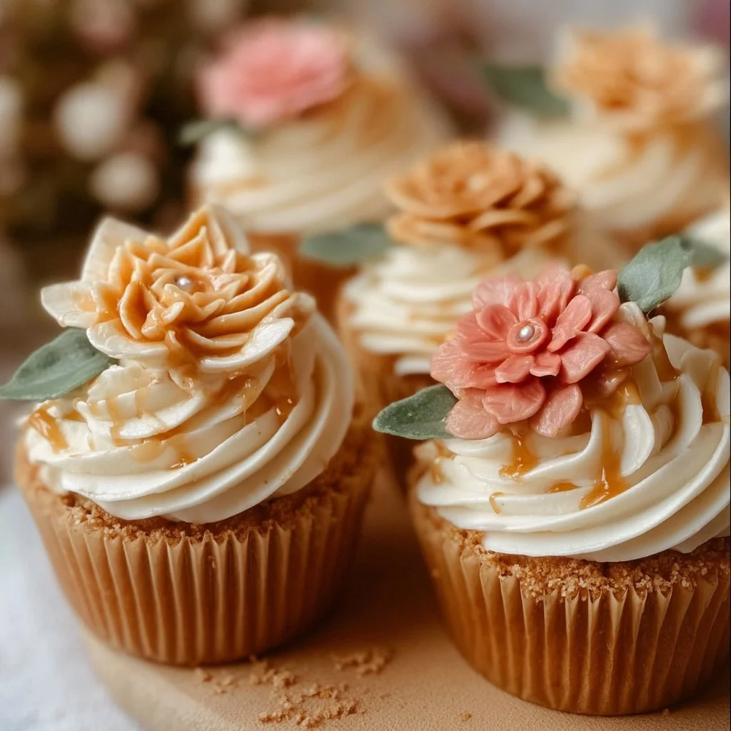 Fall Buttercream Flower Cupcakes