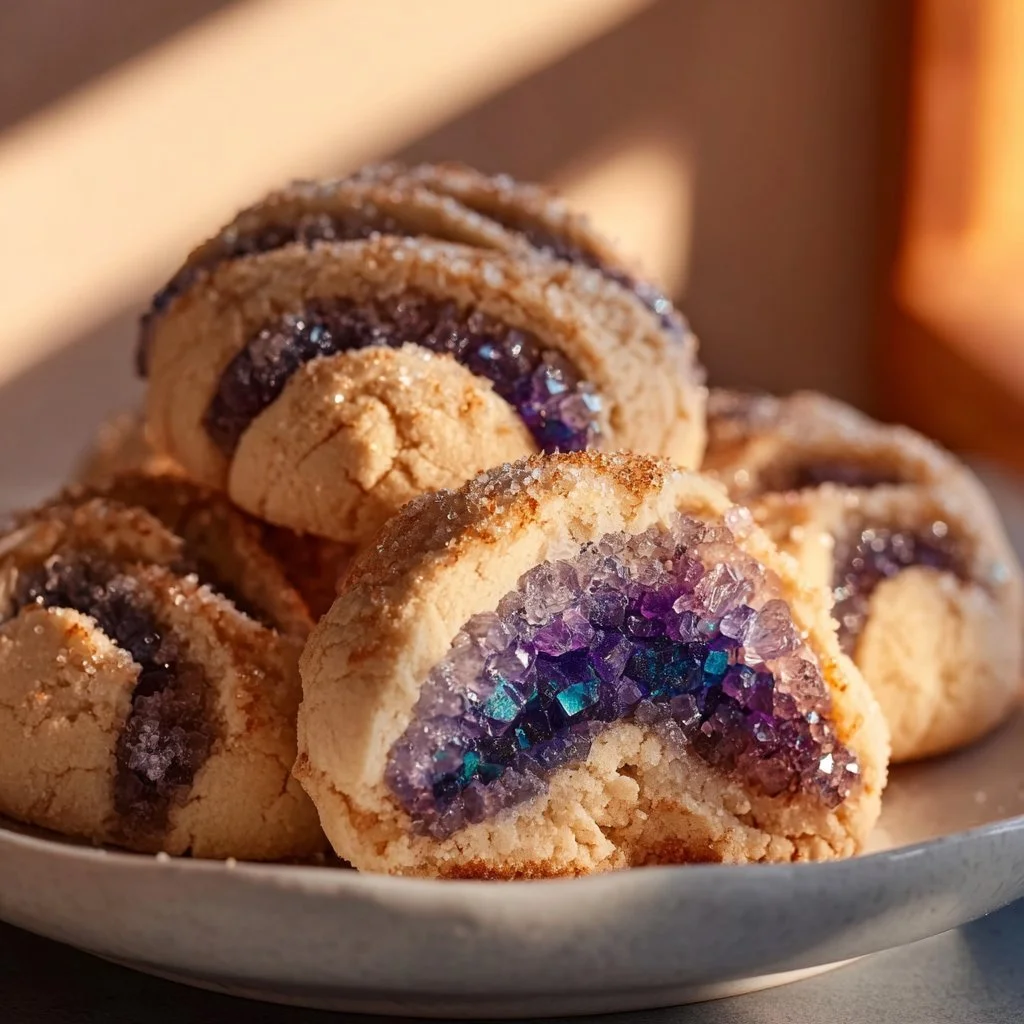 Beautifully crafted Geode Cookies with vibrant colors and crystal-like sugar details.