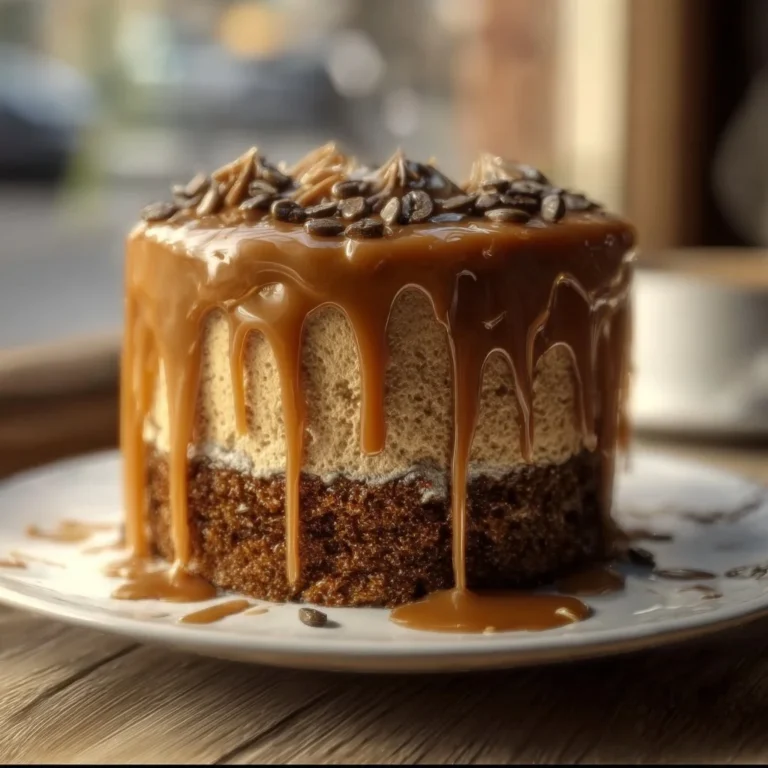 Gooey Coffee Caramel Cake with rich coffee flavor and caramel topping