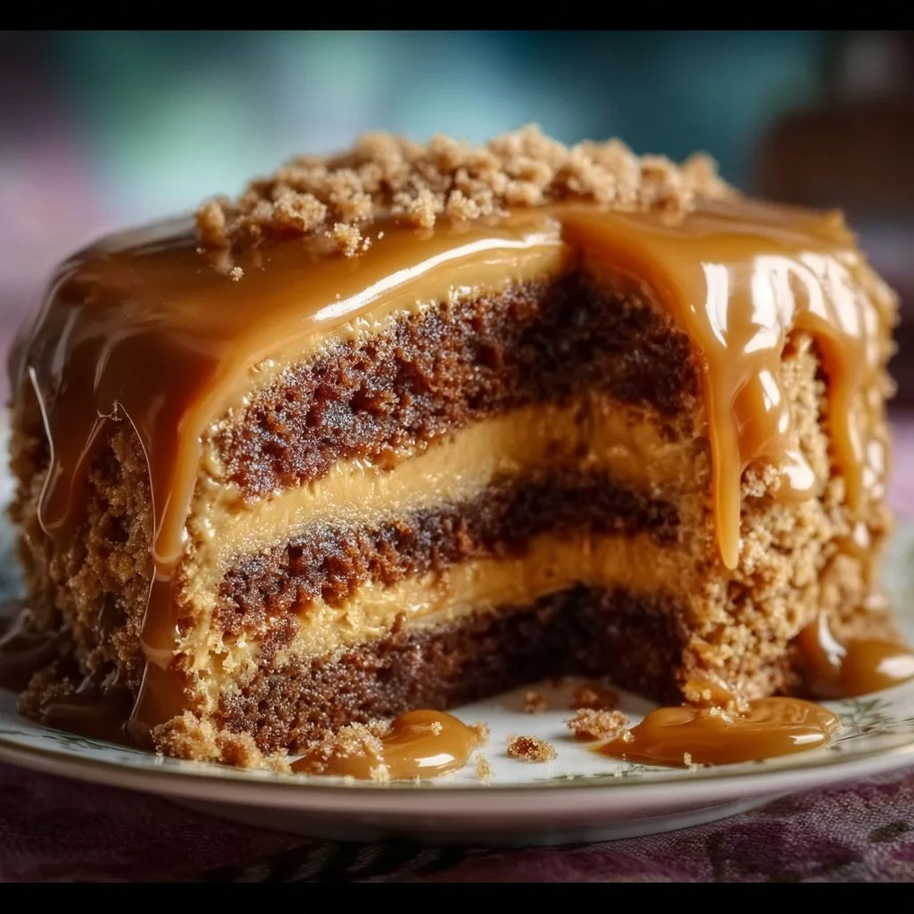 Gooey Coffee Caramel Cake
