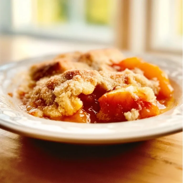 Granny's Southern Peach Cobbler with juicy peaches and golden crust