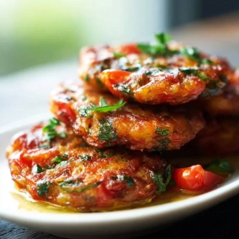 Plate of crispy Greek tomato fritters served with dipping sauce