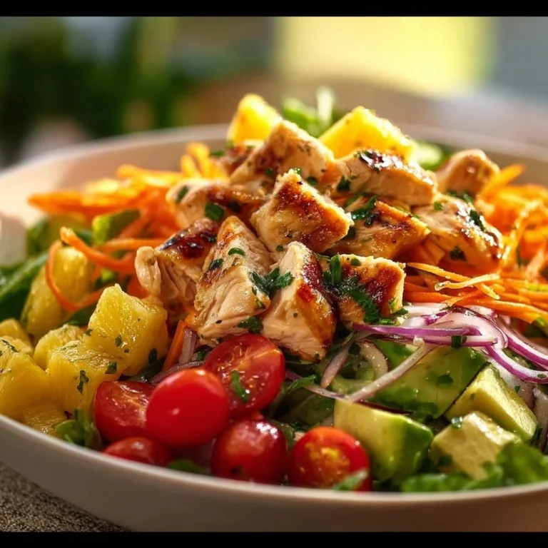 Gluten-free Hawaiian Chicken Salad with fresh ingredients and vibrant colors