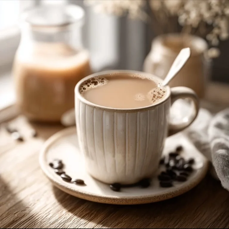 A cup of coffee with healthy coffee creamer poured in, enhancing flavor and nutrition.