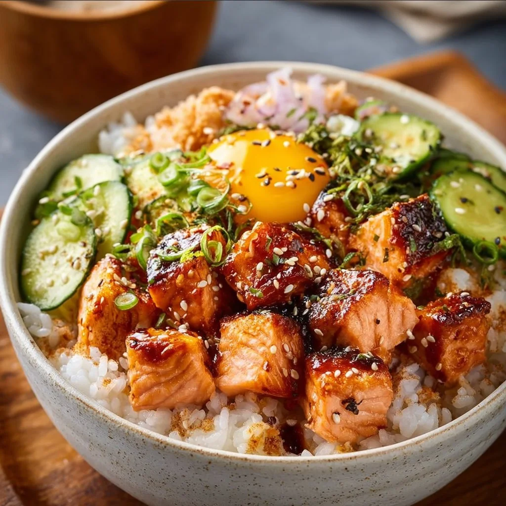 Healthy Salmon Rice Bowl