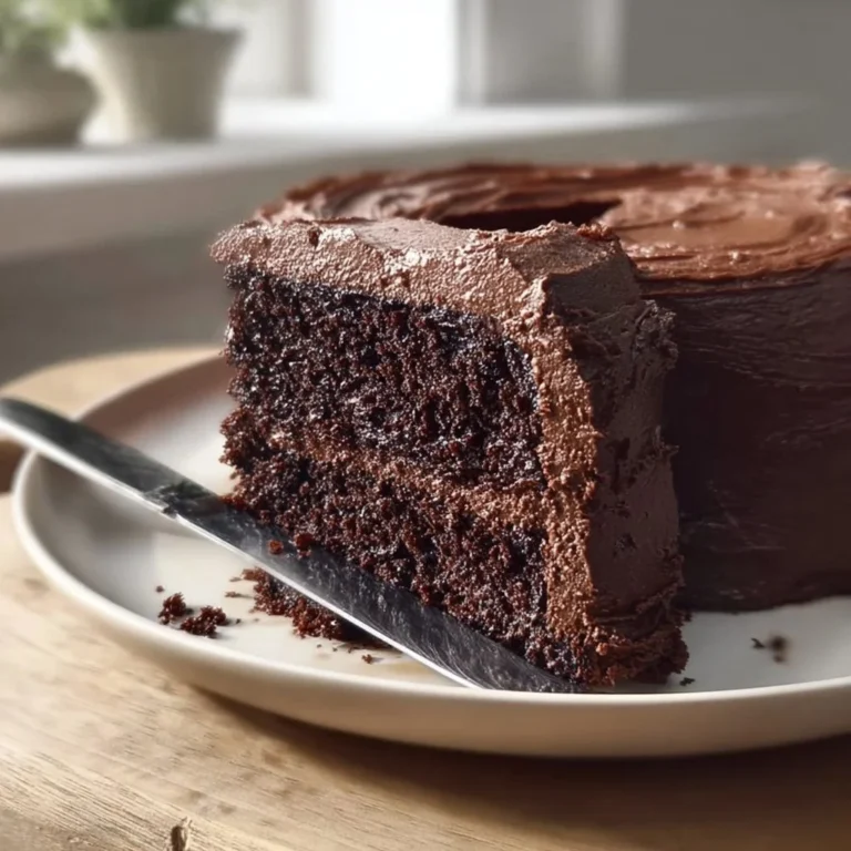 Delicious Hershey chocolate cake topped with creamy chocolate frosting