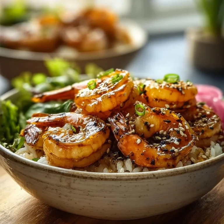 Honey Garlic Shrimp Bowl with colorful vegetables and rice