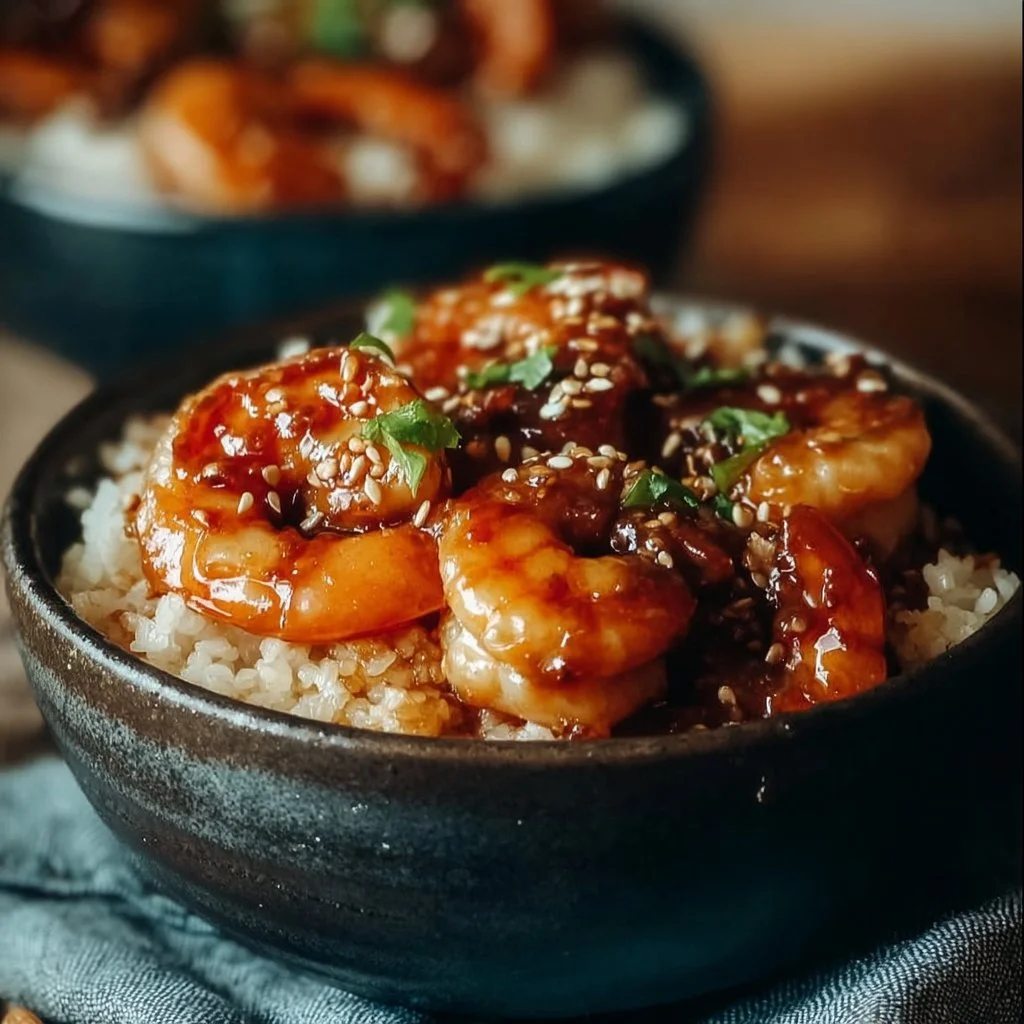 Honey Garlic Shrimp Bowls