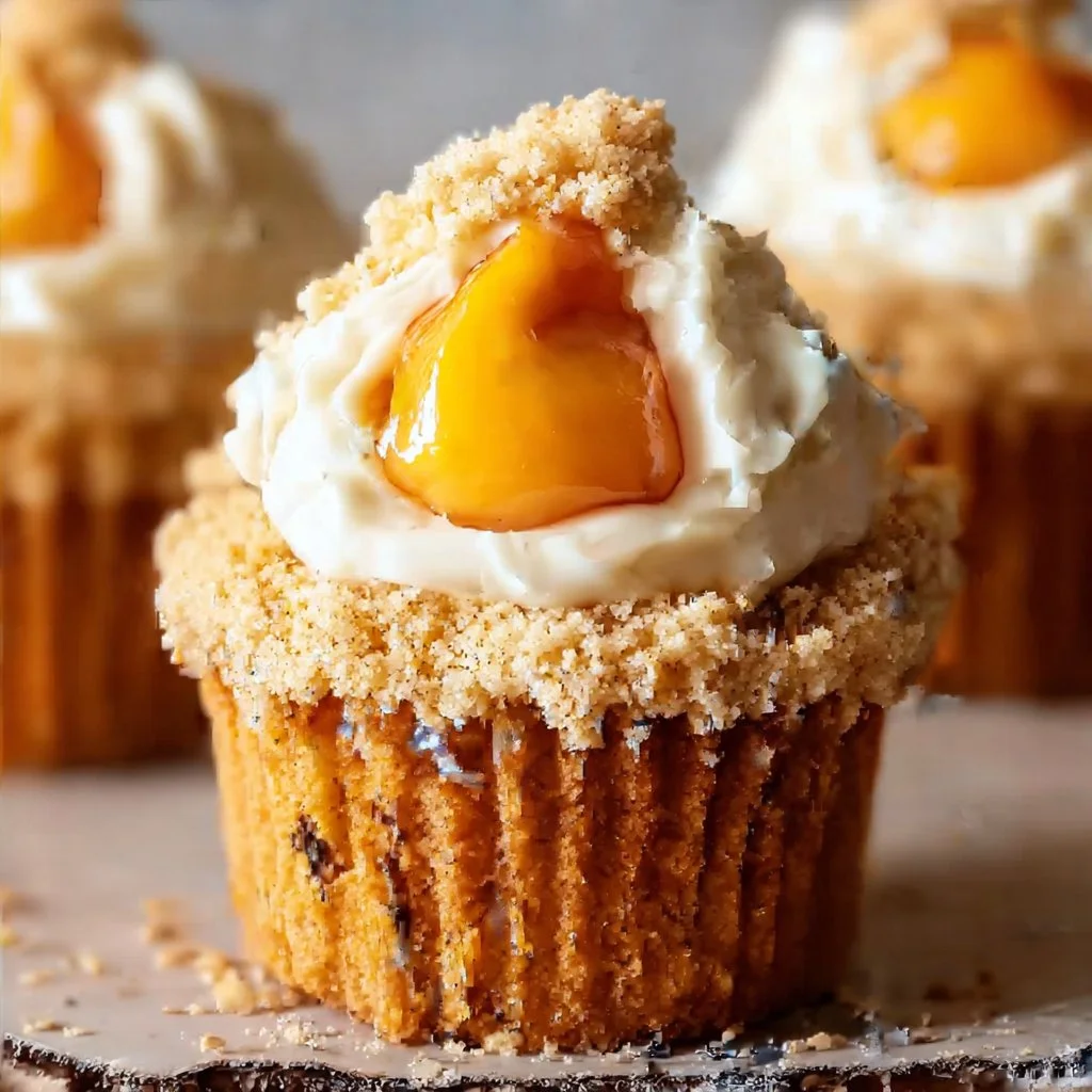 Honey Peach Cream Cheese Cupcakes