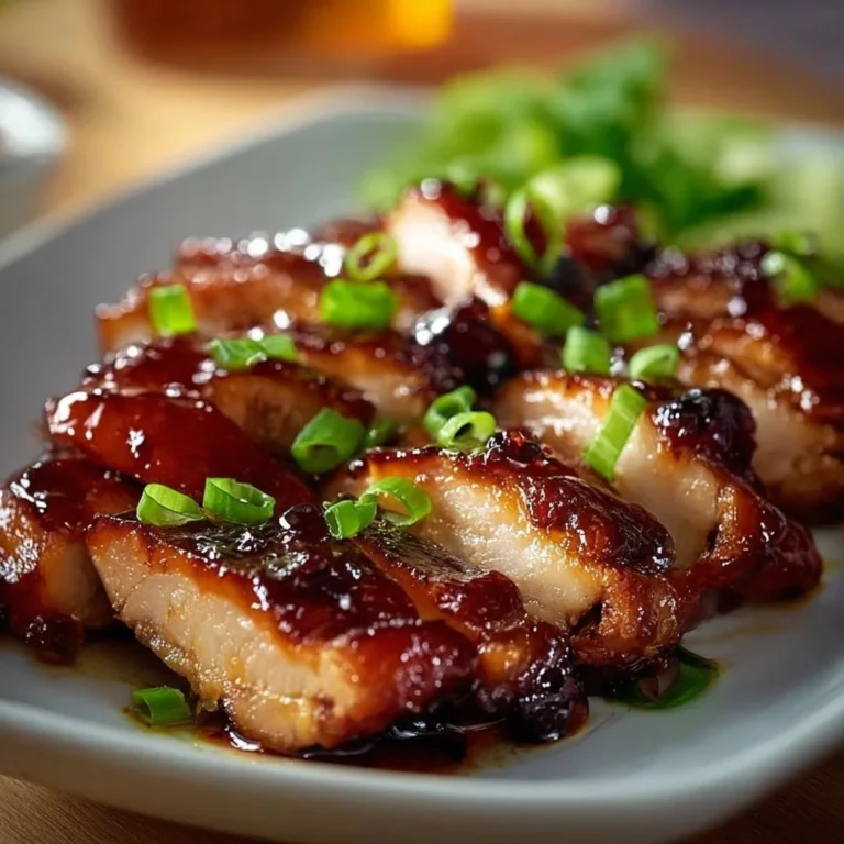 Delicious and juicy Char Siu Chicken served on a plate