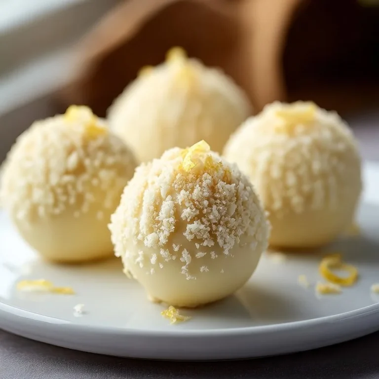 Delicious lemon truffles made with white chocolate and citrus zest