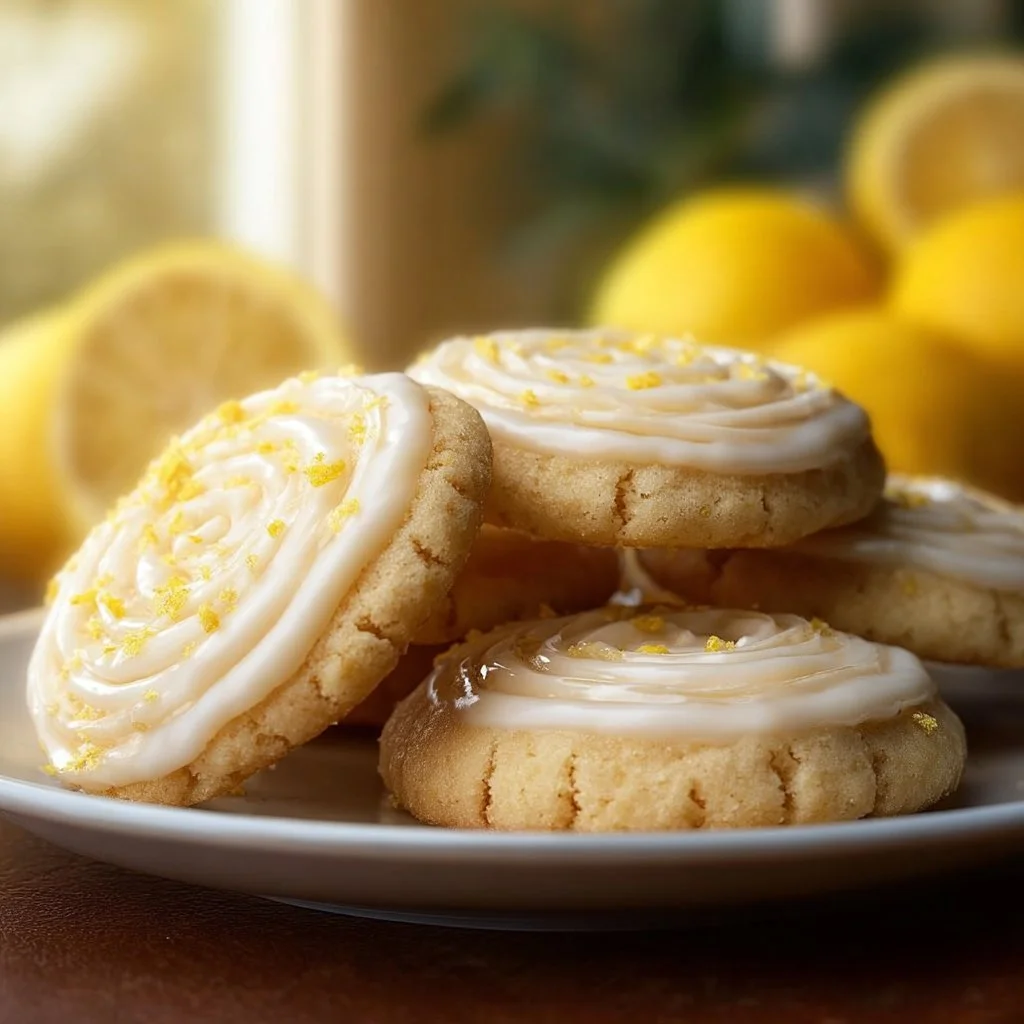 Delicious Lemon Frosted Cookies with a bright citrus glaze