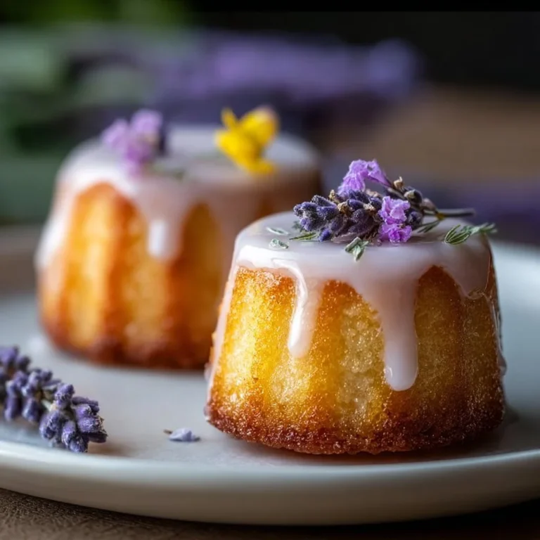 Mini lemon cakes with lavender glaze, an exquisite dessert for lemon lovers