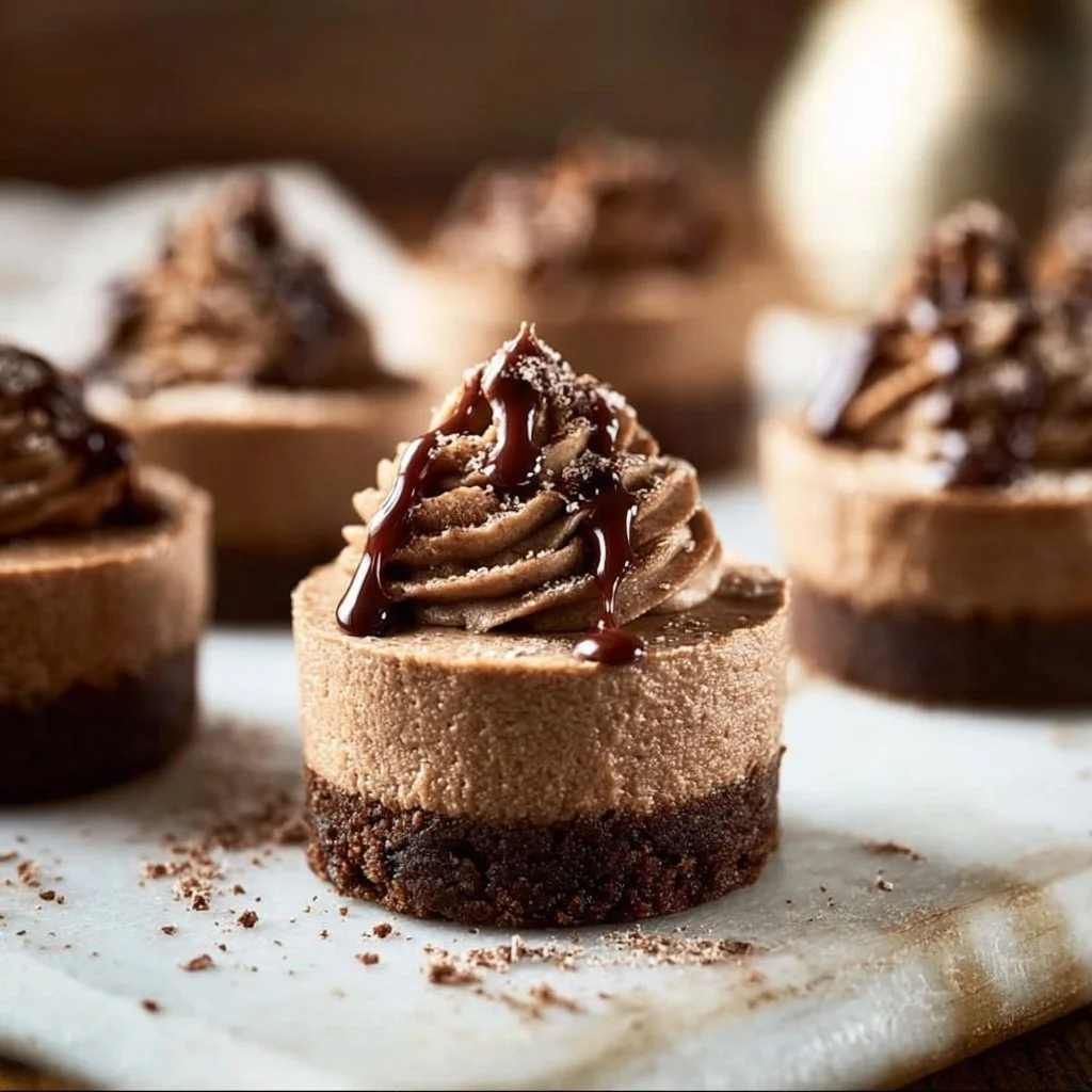 Mini Triple Chocolate Cheesecakes