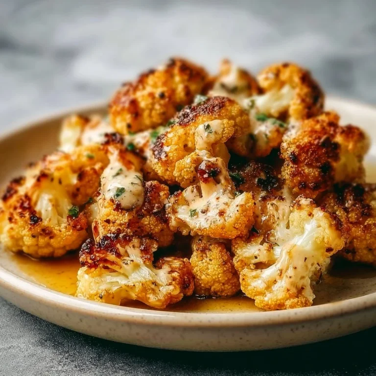 Roasted Moroccan Cauliflower drizzled with tahini-honey sauce