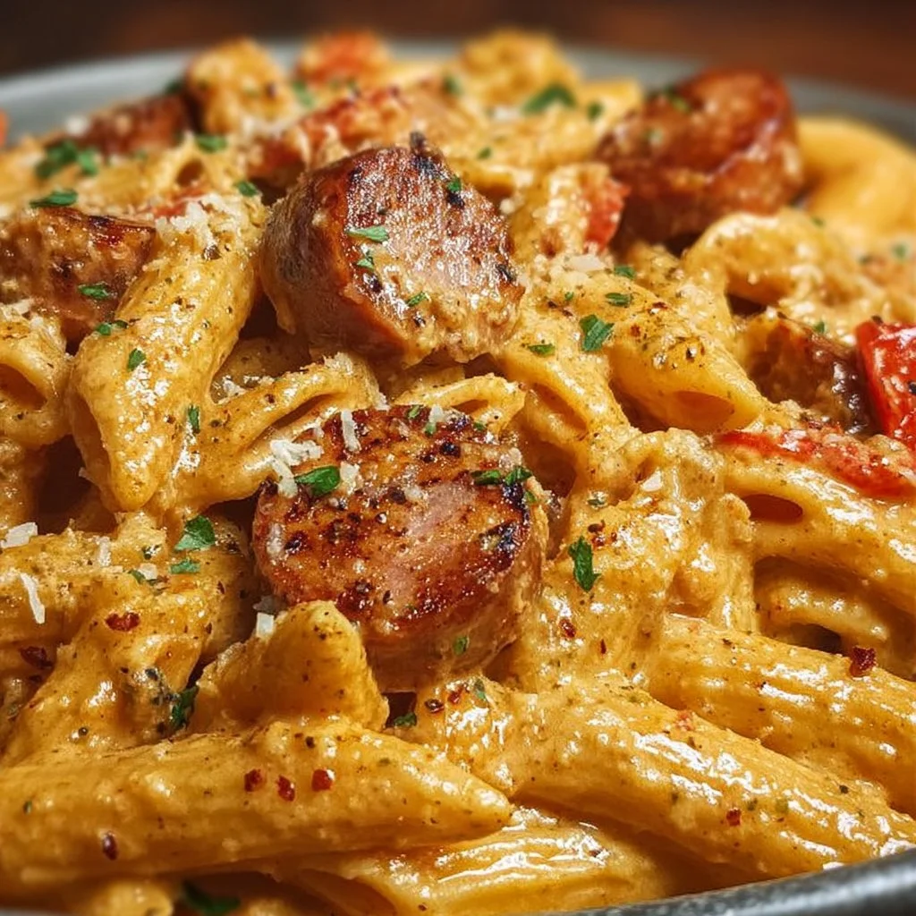 One-Pot Creamy Spicy Cajun Sausage Pasta