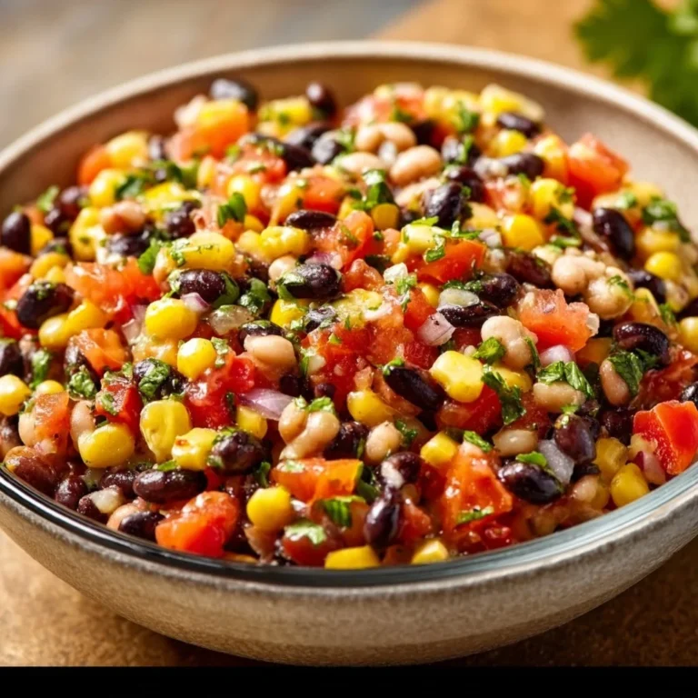 Pioneer Woman's Cowboy Caviar served in a bowl with tortilla chips