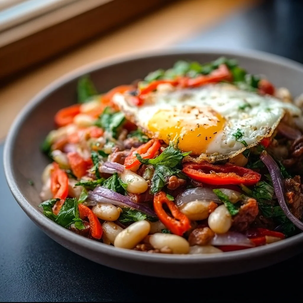 Delicious Mediterranean Piyaz salad with beans, onions, and tomatoes