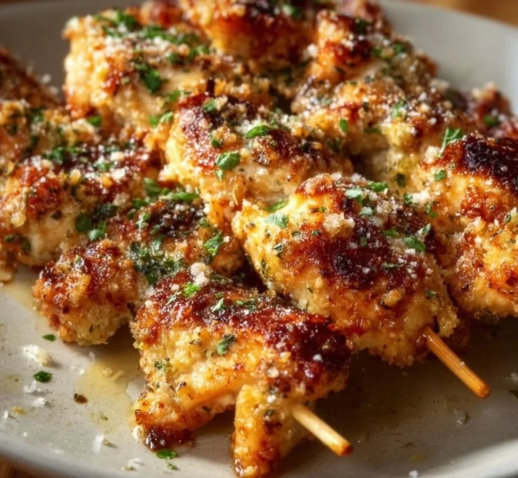 Ranch Garlic Parmesan Chicken Skewers