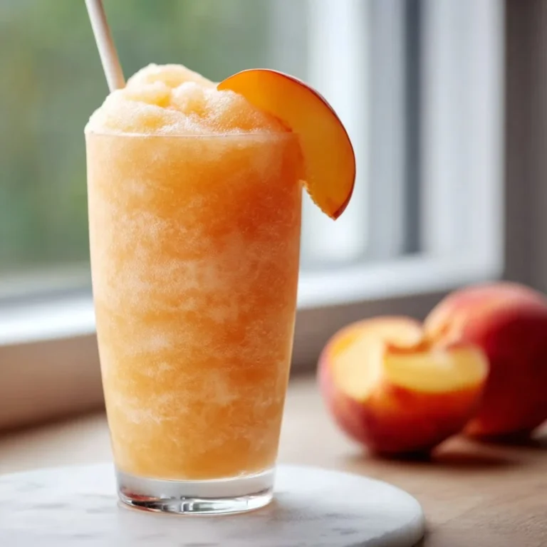 Refreshing homemade peach slurpees ready to enjoy on a sunny day.