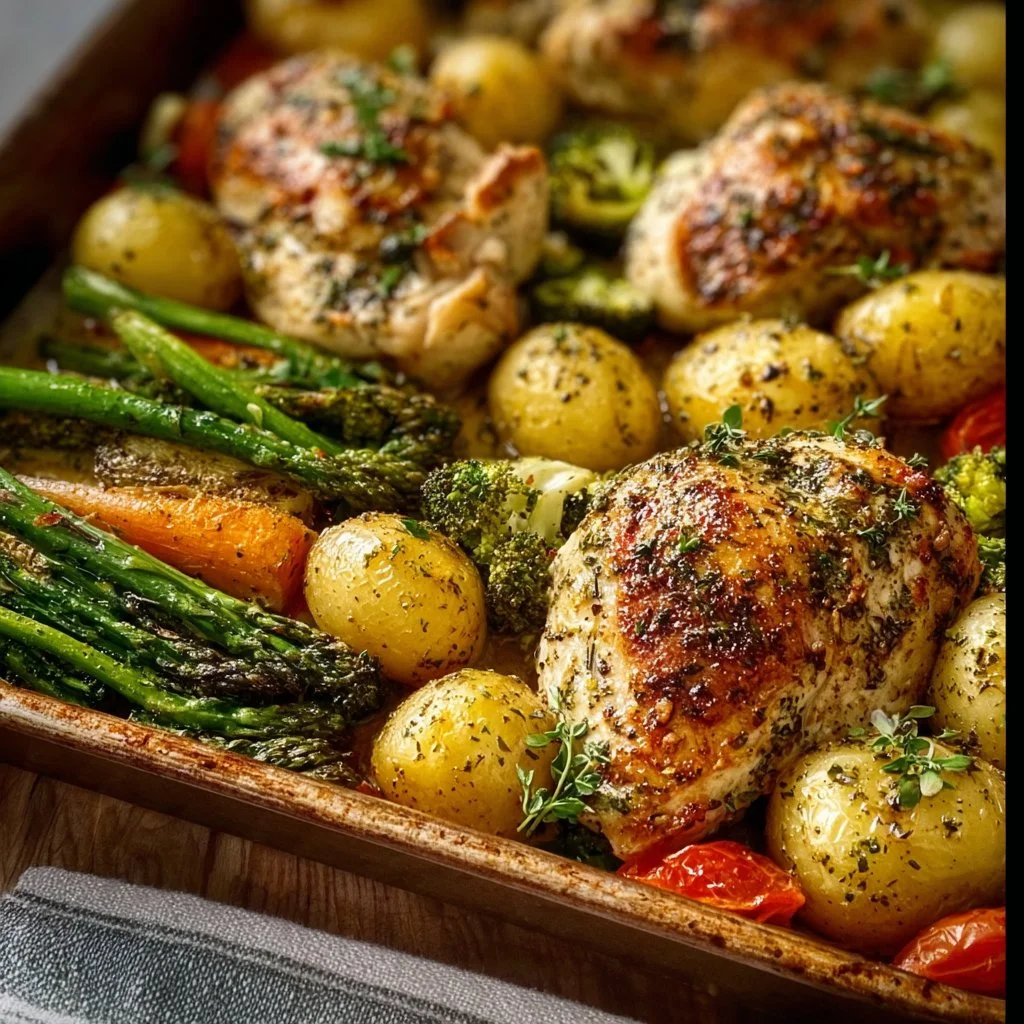 Sheet Pan Garlic Butter Chicken and Veggies