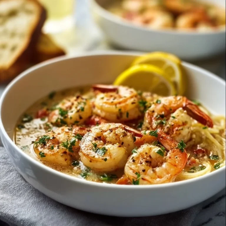 Delicious Shrimp Scampi Bowls with garlic butter sauce and fresh herbs