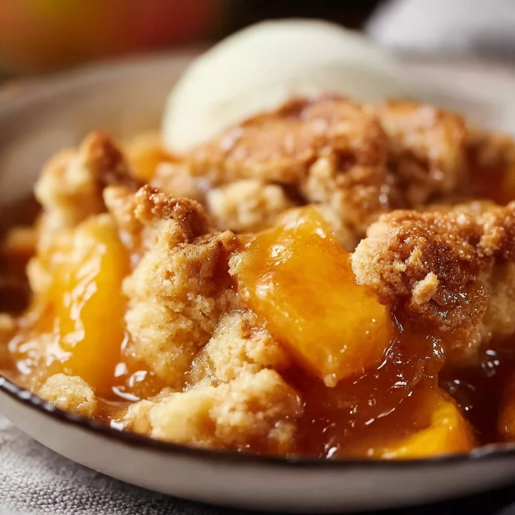 Slow Cooker Peach Cobbler