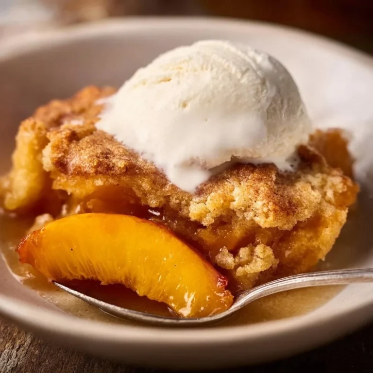 Southern-style gluten-free peach cobbler with fresh peaches